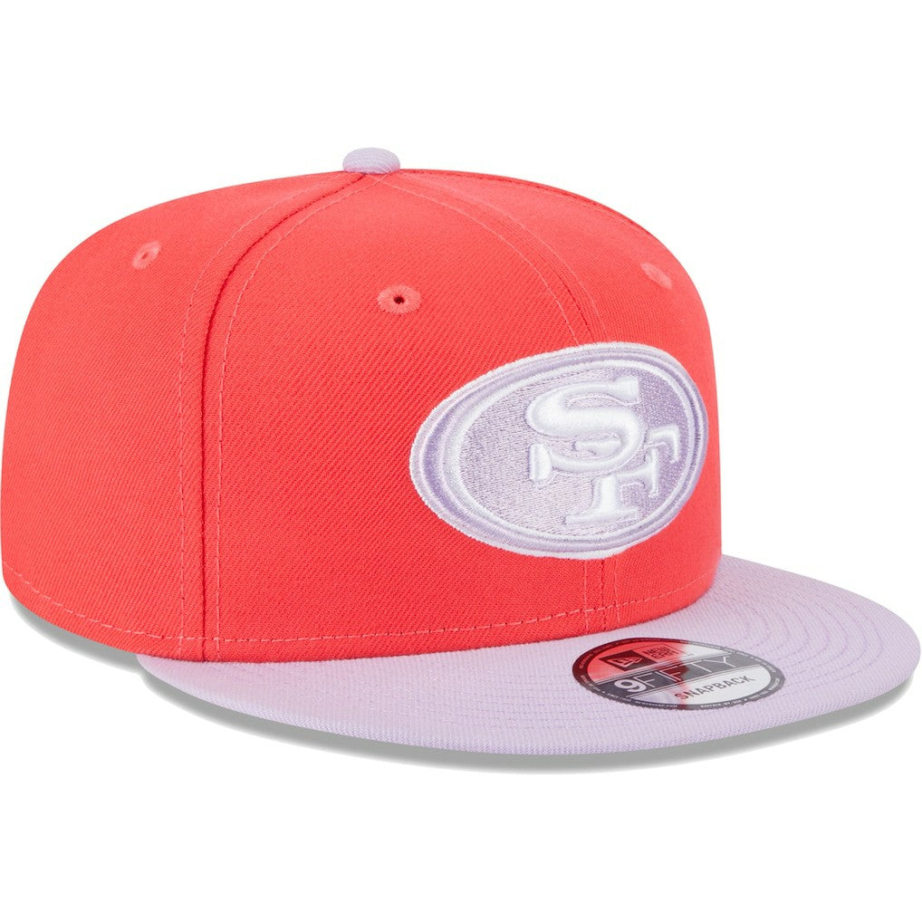 San Francisco 49ers New Era Two-Tone Color Pack 9FIFTY Snapback Hat - Red/Lavender for sale