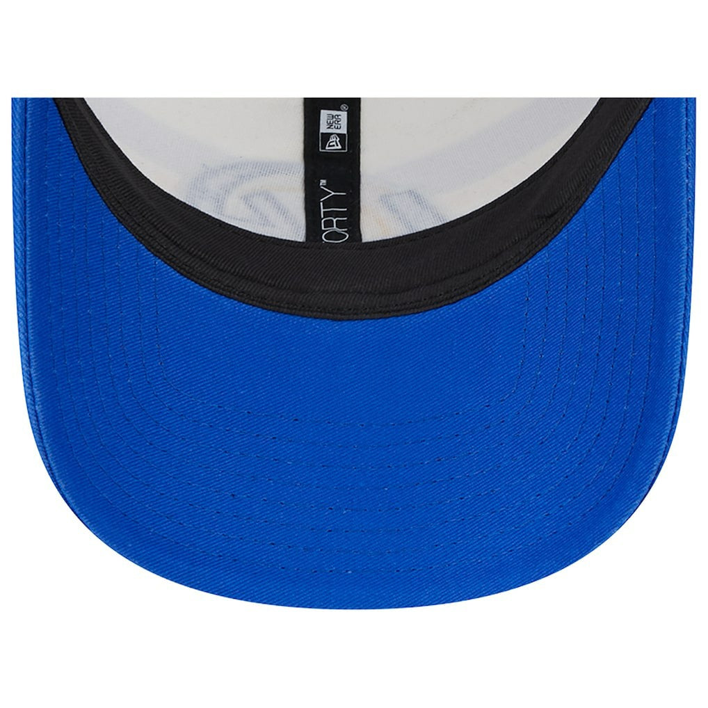 Los Angeles Rams New Era Team Stripe Trucker 9FORTY Snapback Hat - Cream/Royal discount