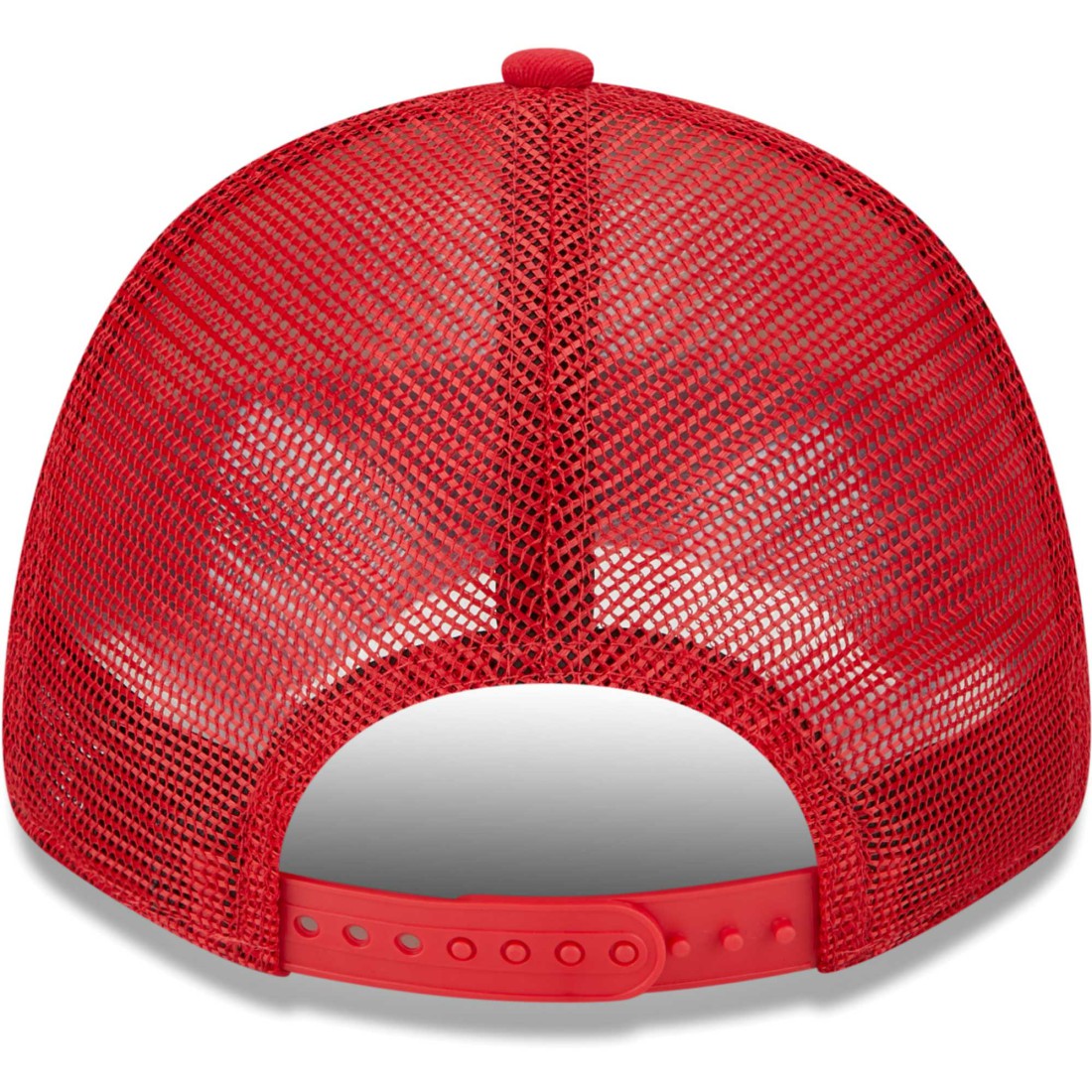 Tampa Bay Buccaneers New Era Team Stripe Trucker 9FORTY Snapback Hat - Cream/Red sale