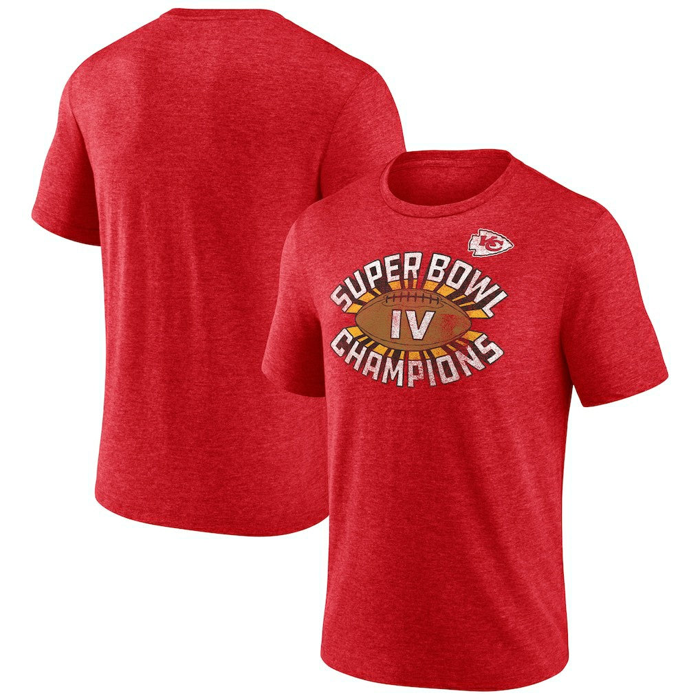 Kansas City Chiefs Hometown Old-Fashioned Super Bowl IV Champions Tri-Blend T-Shirt - Heather Red outlet