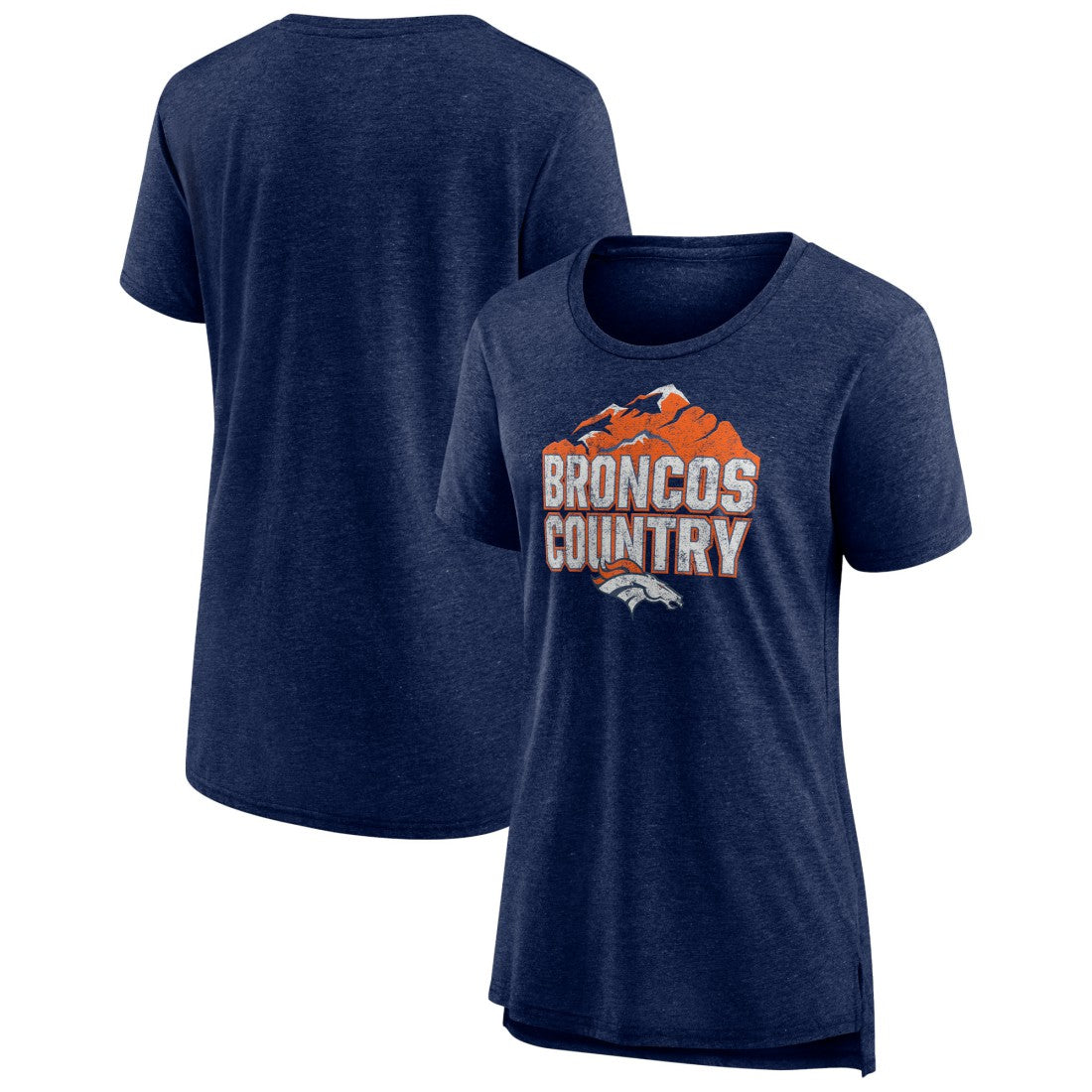 Denver Broncos Women's Hometown First Down Tri-Blend T-Shirt - Heather Navy discount
