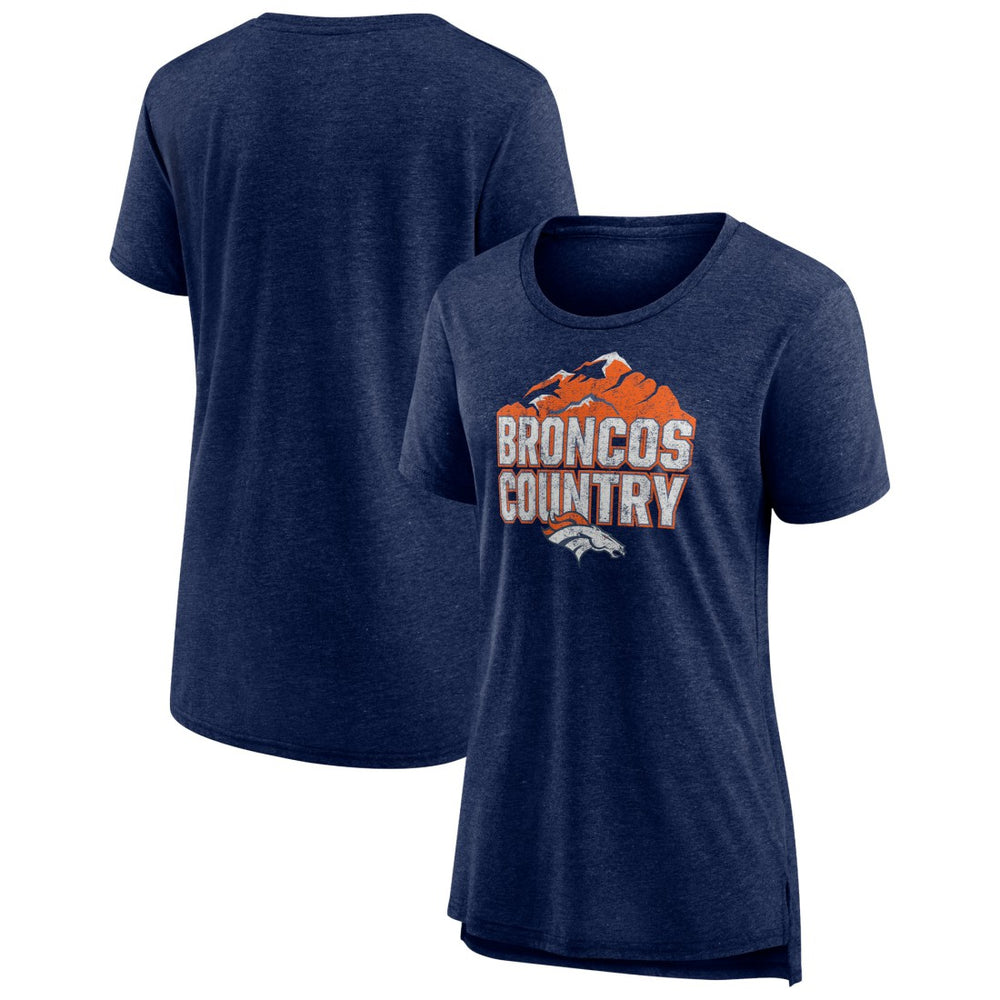 Denver Broncos Women's Hometown First Down Tri-Blend T-Shirt - Heather Navy discount