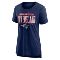 New England Patriots Women's Hometown First Down Tri-Blend T-Shirt - Heather Navy discount