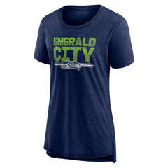 Seattle Seahawks Women's Hometown First Down Tri-Blend T-Shirt - Heather College Navy sale