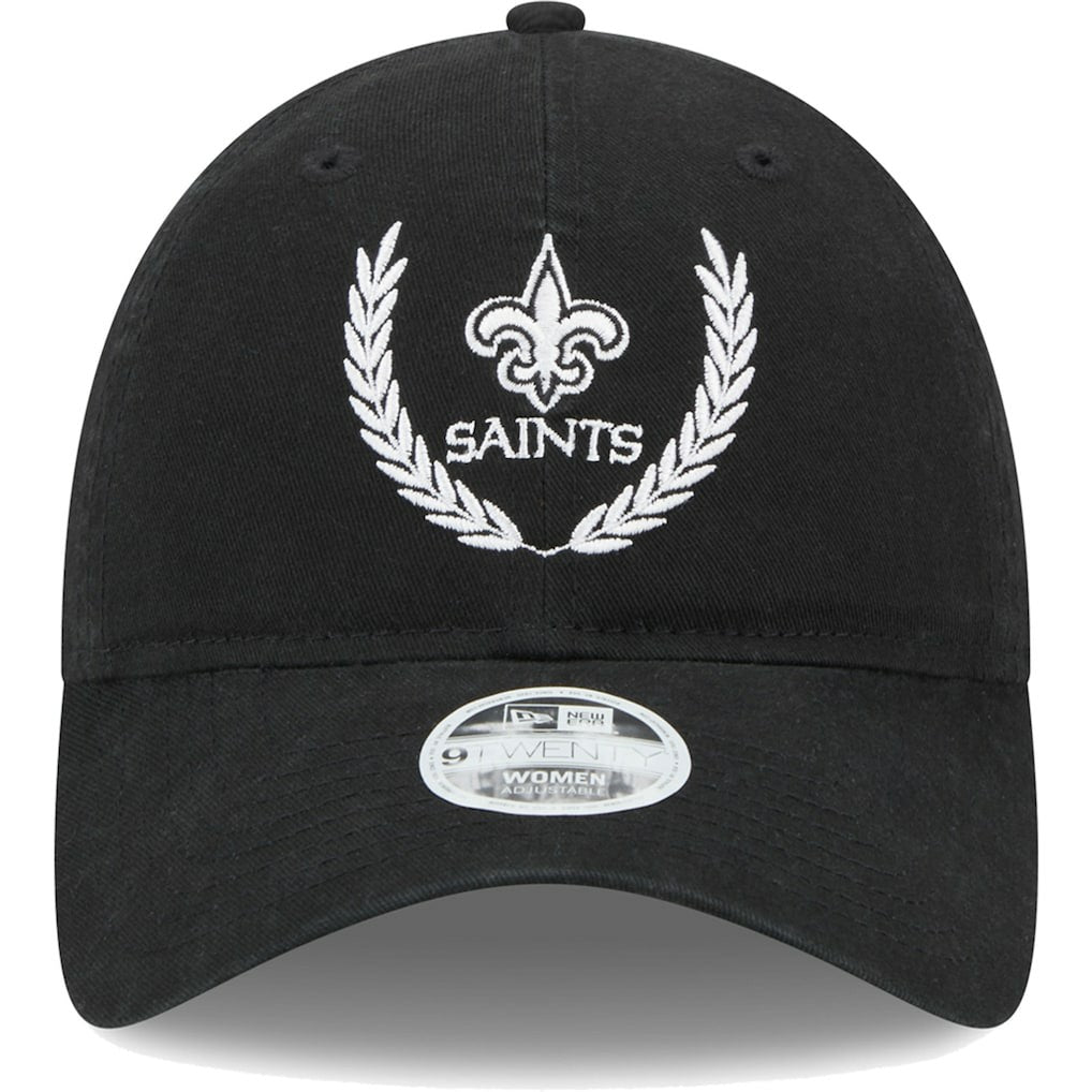 New Orleans Saints New Era Women's Leaves 9TWENTY Adjustable Hat - Black cheap