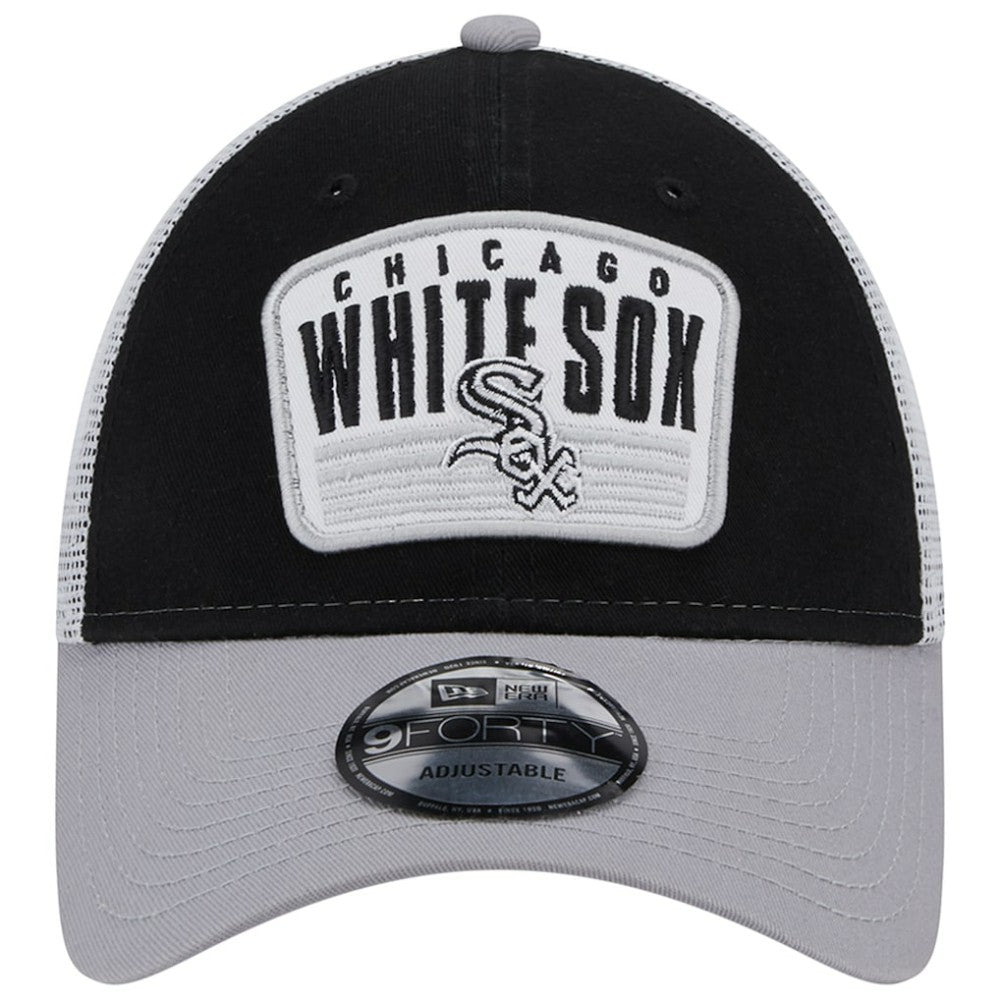 Chicago White Sox Two-Tone Patch 9FORTY Snapback Hat - Black | New Era