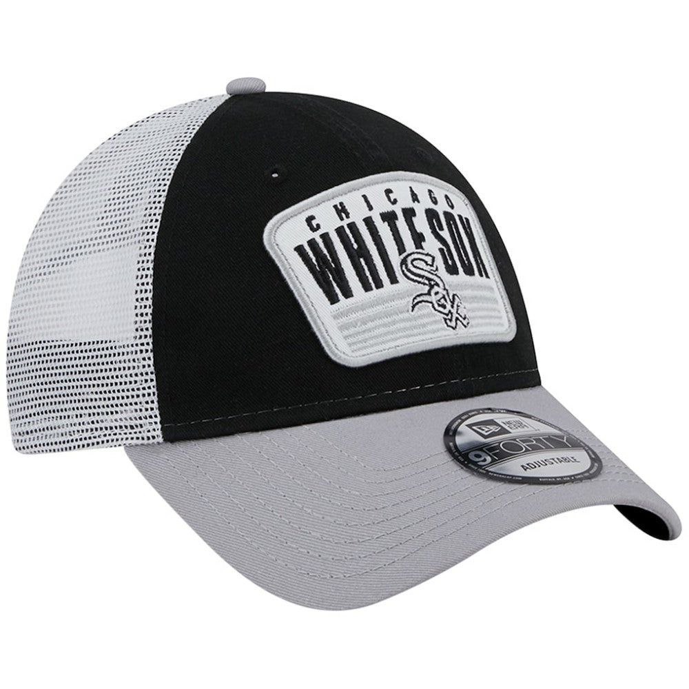 Chicago White Sox Two-Tone Patch 9FORTY Snapback Hat - Black | New Era