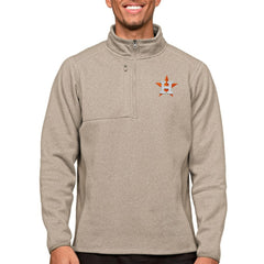 Houston Astros Antigua Course Quarter-Zip Pullover Top - Oatmeal