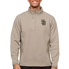 San Diego Padres Antigua Course Quarter-Zip Pullover Top - Oatmeal