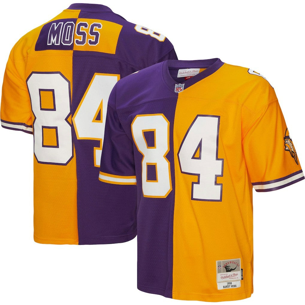 Randy Moss Minnesota Vikings 1998 Split Legacy Replica Jersey - Purple/Gold online