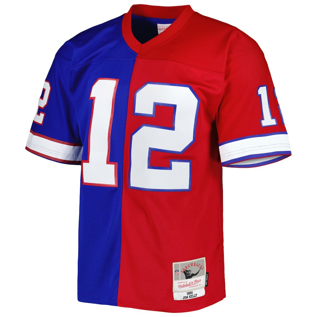 Jim Kelly Buffalo Bills 1990 Split Legacy Replica Jersey - Royal/Red online