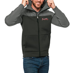 Atlanta Braves Antigua Protect Full-Zip Hoodie - Steel/Charcoal