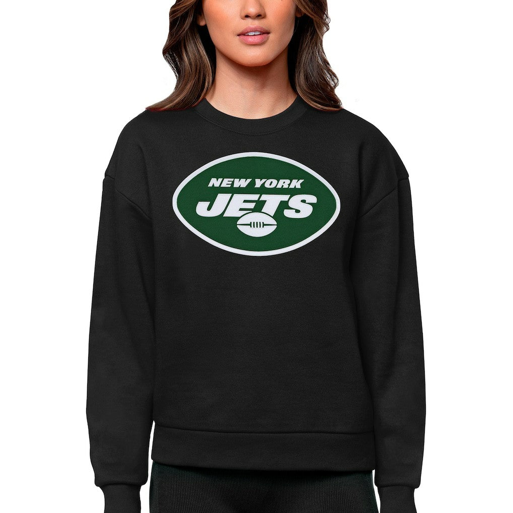 New York Jets Antigua Women's Victory Logo Pullover Sweatshirt - Black outlet