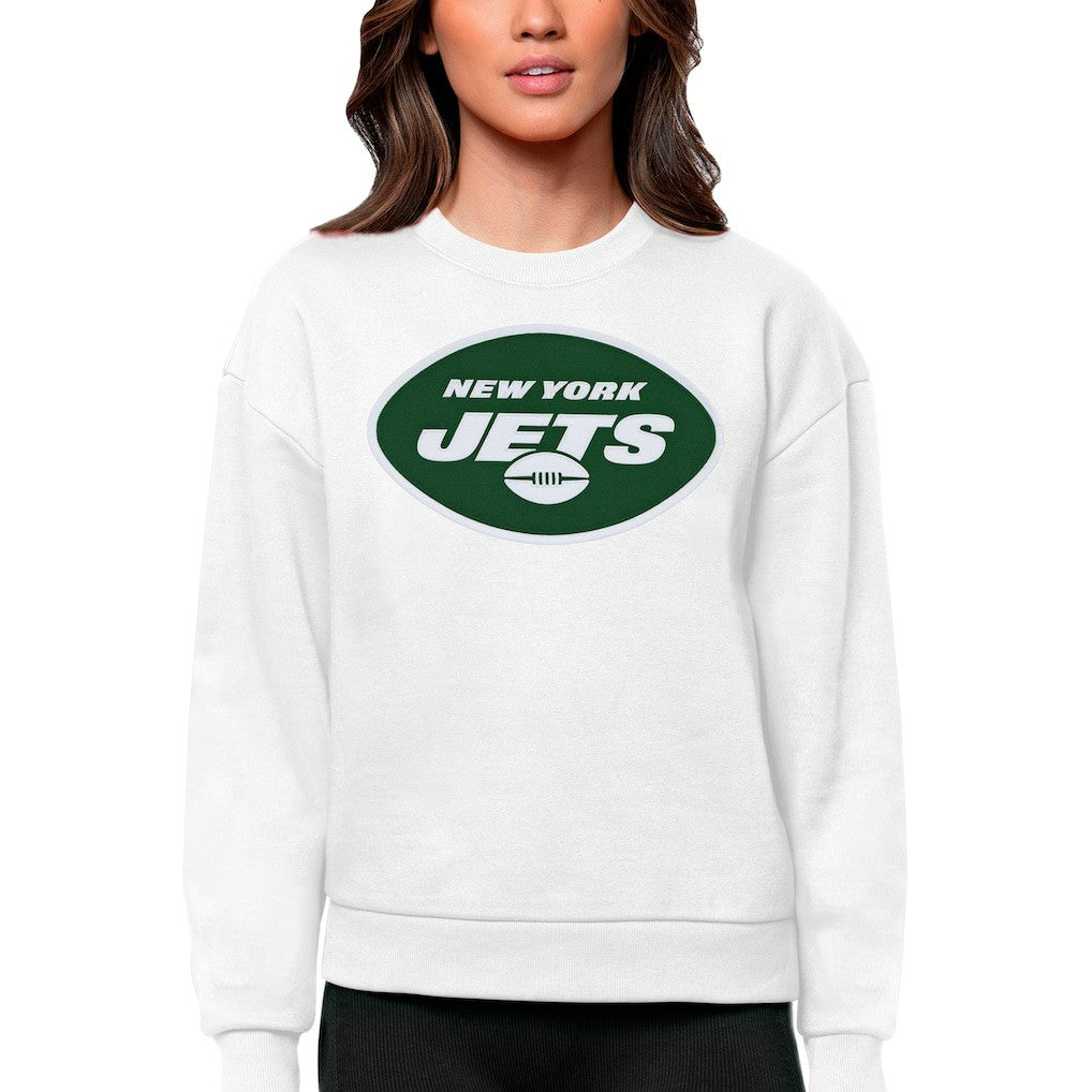 New York Jets Antigua Women's Victory Logo Pullover Sweatshirt - White online