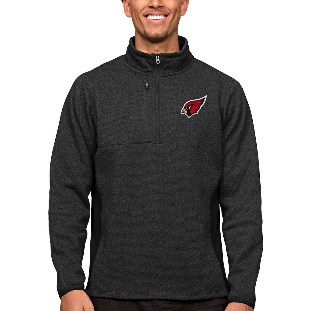 Arizona Cardinals Antigua Course Quarter-Zip Pullover Top - Heathered Black for sale