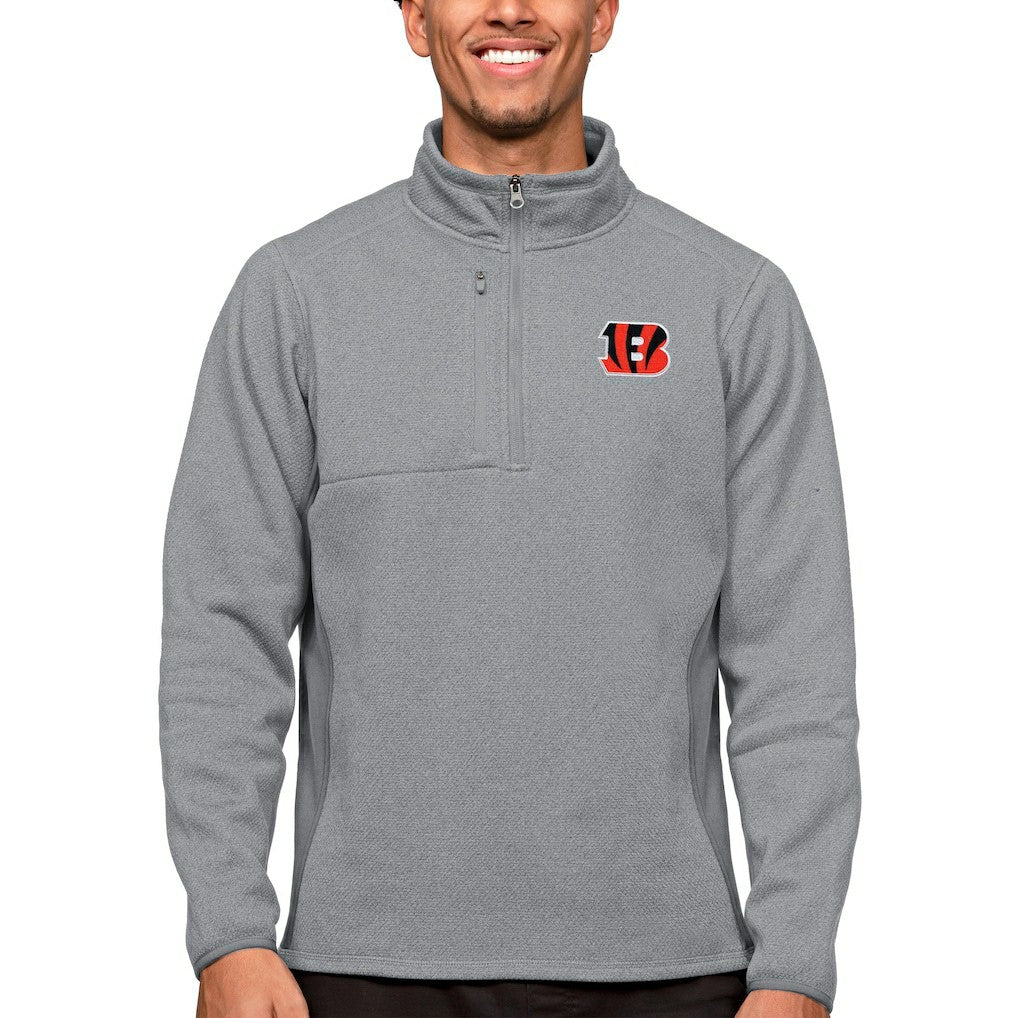 Cincinnati Bengals Antigua Course Quarter-Zip Pullover Top - Heathered Gray sale