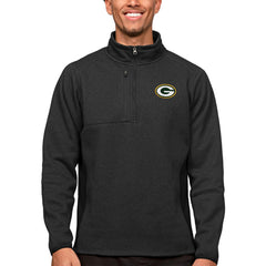 Green Bay Packers Antigua Course Quarter-Zip Pullover Top - Heathered Black online