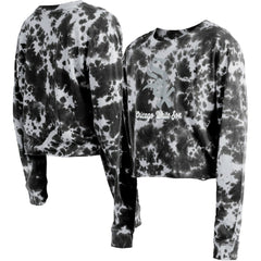 Chicago White Sox Women's Tie-Dye Cropped Long Sleeve T-Shirt - Black | New Era