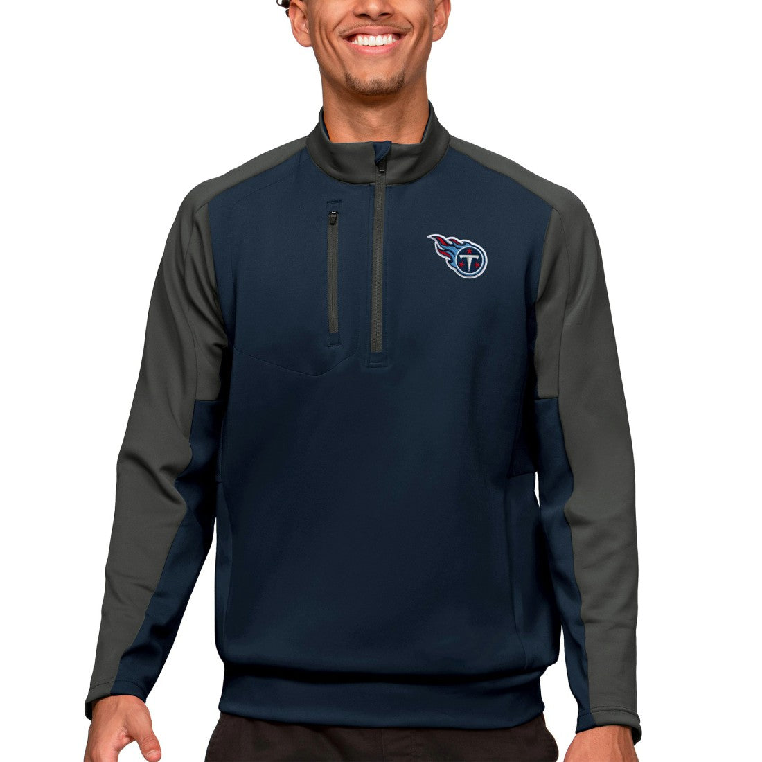 Tennessee Titans Antigua Team Quarter-Zip Pullover Top - Navy discount
