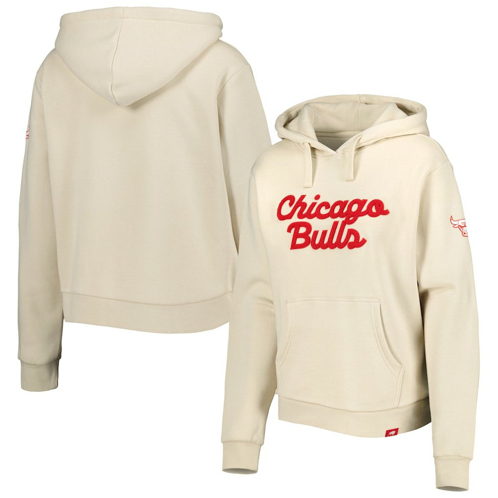 Chicago Bulls Sportiqe Women's Leona Ava Fleece Tri-Blend Pullover Hoodie - Cream shop