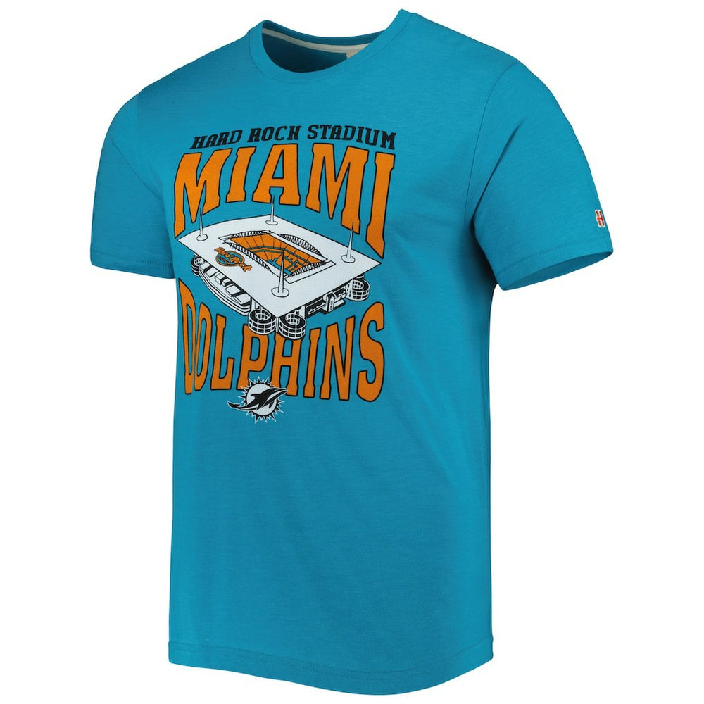 Miami Dolphins Homage Stadium Tri-Blend T-Shirt - Aqua on sale