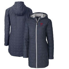 Philadelphia Phillies Cutter & Buck Women's Rainier Primaloft Eco Full-Zip Hoodie Long Coat - Heathered Navy