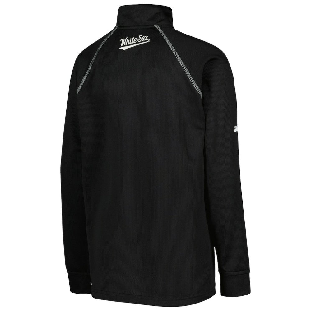 Chicago White Sox Stitches Youth Team Raglan Quarter-Zip Jacket - Black