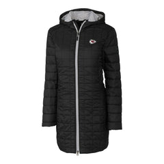 Kansas City Chiefs Cutter & Buck Women's Rainier Primaloft Eco Hooded Long Lightweight Coat - Black sale