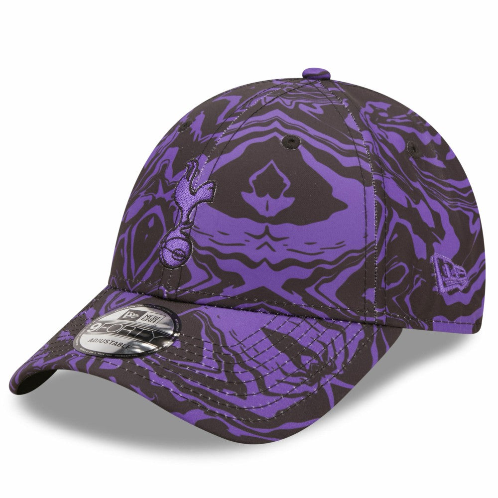 Tottenham Hotspur New Era Allover Print 9FORTY Adjustable Hat - Black/Purple | New Era cheap