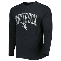 Chicago White Sox Concepts Sport Inertia Raglan Long Sleeve Henley Top - Heather Black