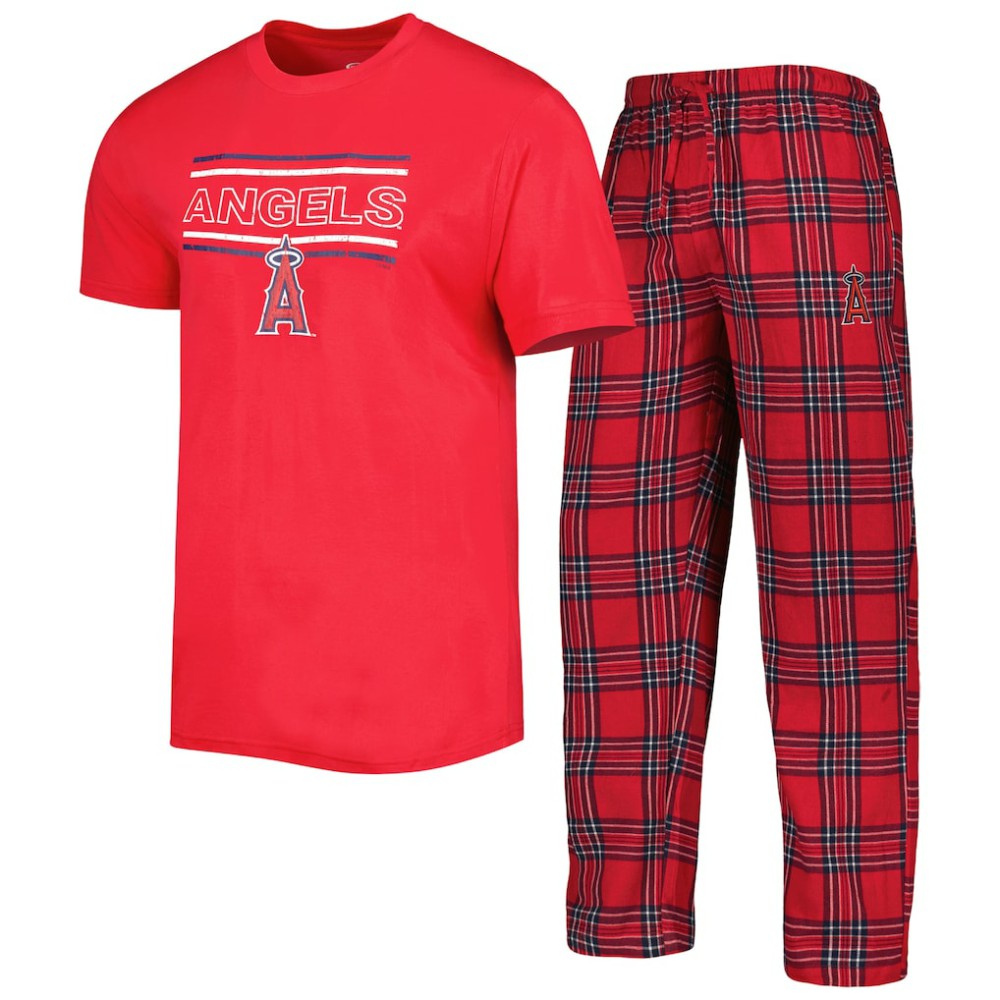 Los Angeles Angels Concepts Sport Badge Top & Pants Sleep Set - Red/Navy