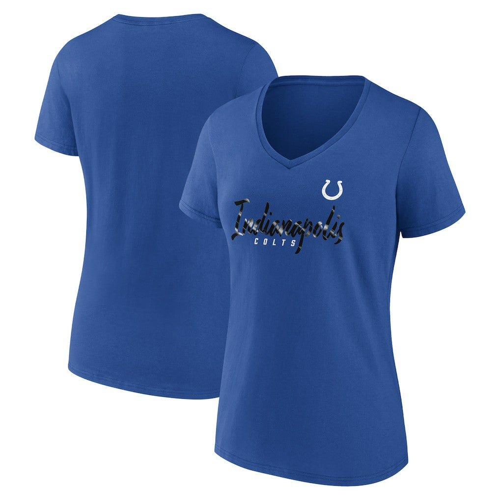 Indianapolis Colts Women's Shine Time V-Neck T-Shirt - Royal online