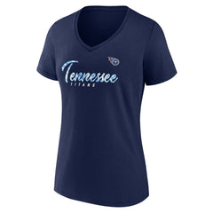 Tennessee Titans Women's Shine Time V-Neck T-Shirt - Navy cheap