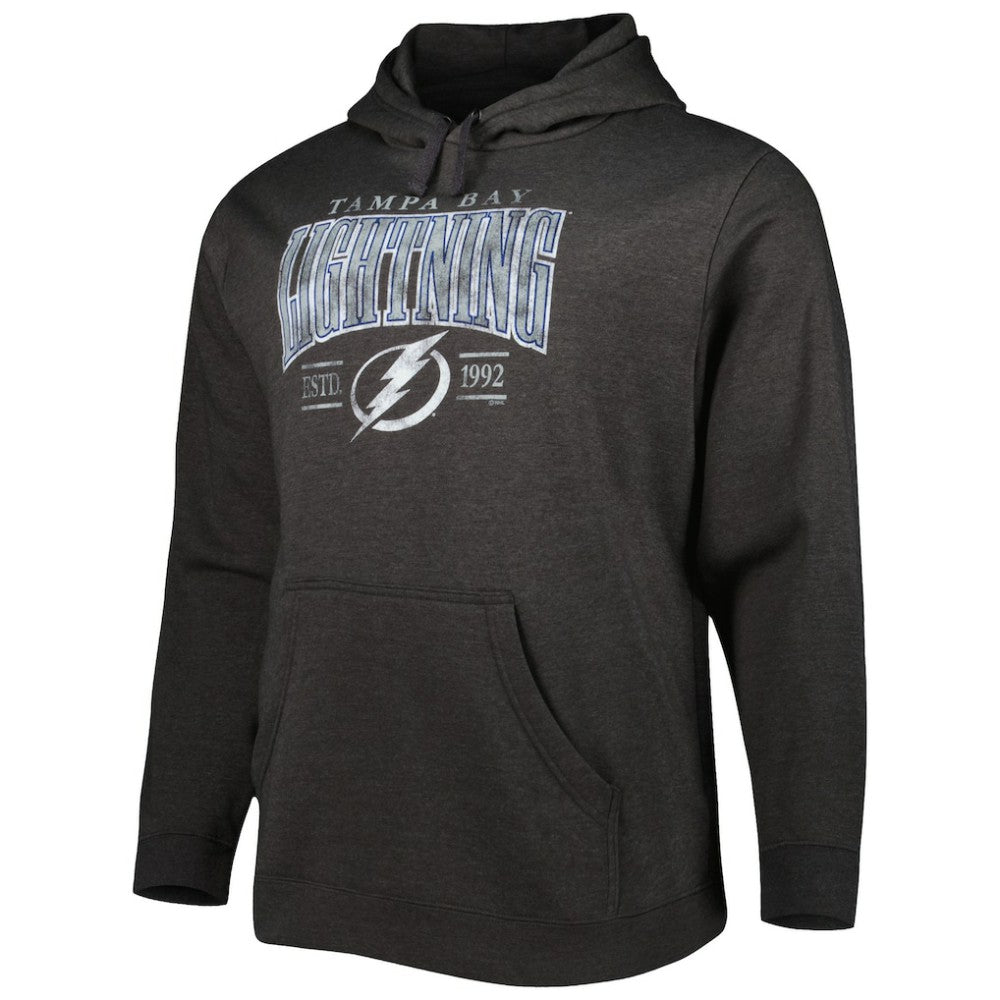 Tampa Bay Lightning Fanatics Big & Tall Dynasty Pullover Hoodie Heather Charcoal