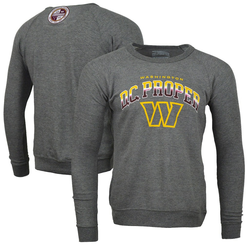 Washington Commanders DC PROPER Signature Raglan Vintage Pullover Sweatshirt - Heather Gray sale