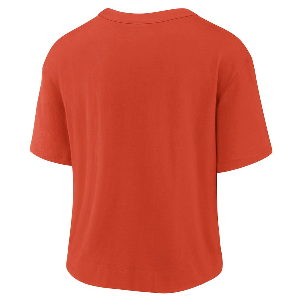 Cleveland Browns Women's High Hip Fashion T-Shirt - Orange/Brown | Nike on sale