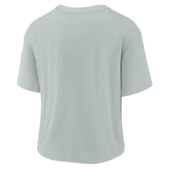 Las Vegas Raiders Women's High Hip Fashion T-Shirt - Silver/Black | Nike for sale