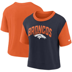 Denver Broncos Women's High Hip Fashion T-Shirt - Orange/Navy | Nike sale