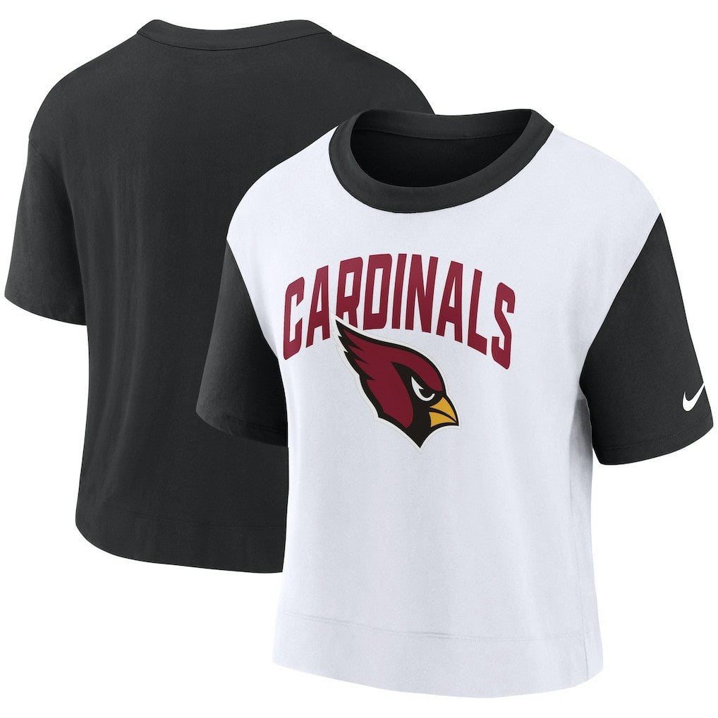Arizona Cardinals Women's High Hip Fashion T-Shirt - Black/White | Nike sale