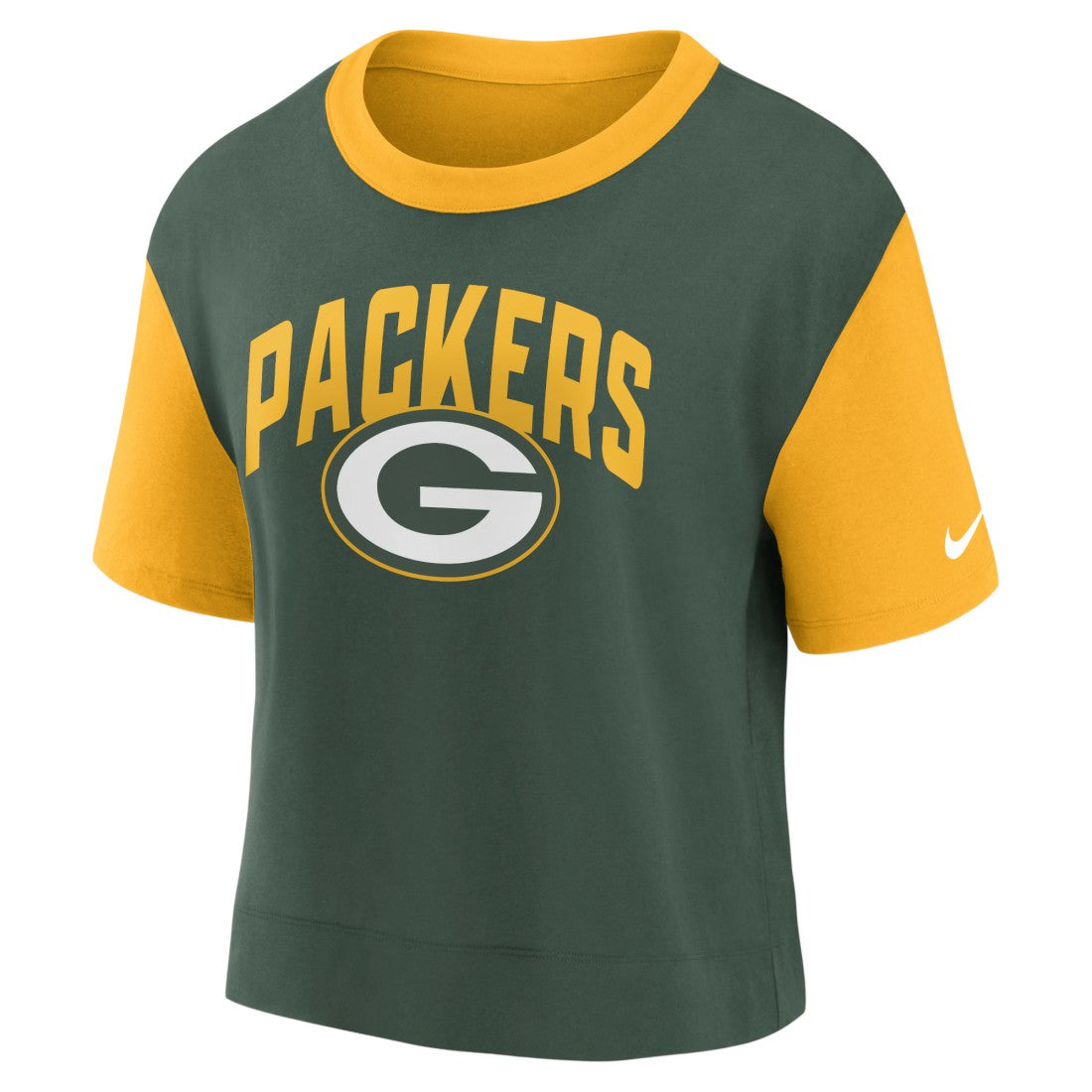 Green Bay Packers Women's High Hip Fashion T-Shirt - Gold/Green | Nike outlet