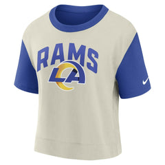 Los Angeles Rams Women's High Hip Fashion T-Shirt - Royal/Bone | Nike cheap