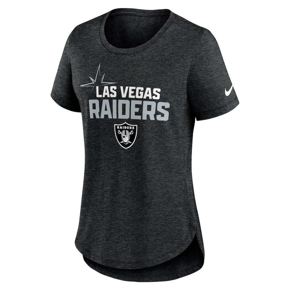 Las Vegas Raiders Women's Local Fashion Tri-Blend T-Shirt - Heather Black | Nike discount