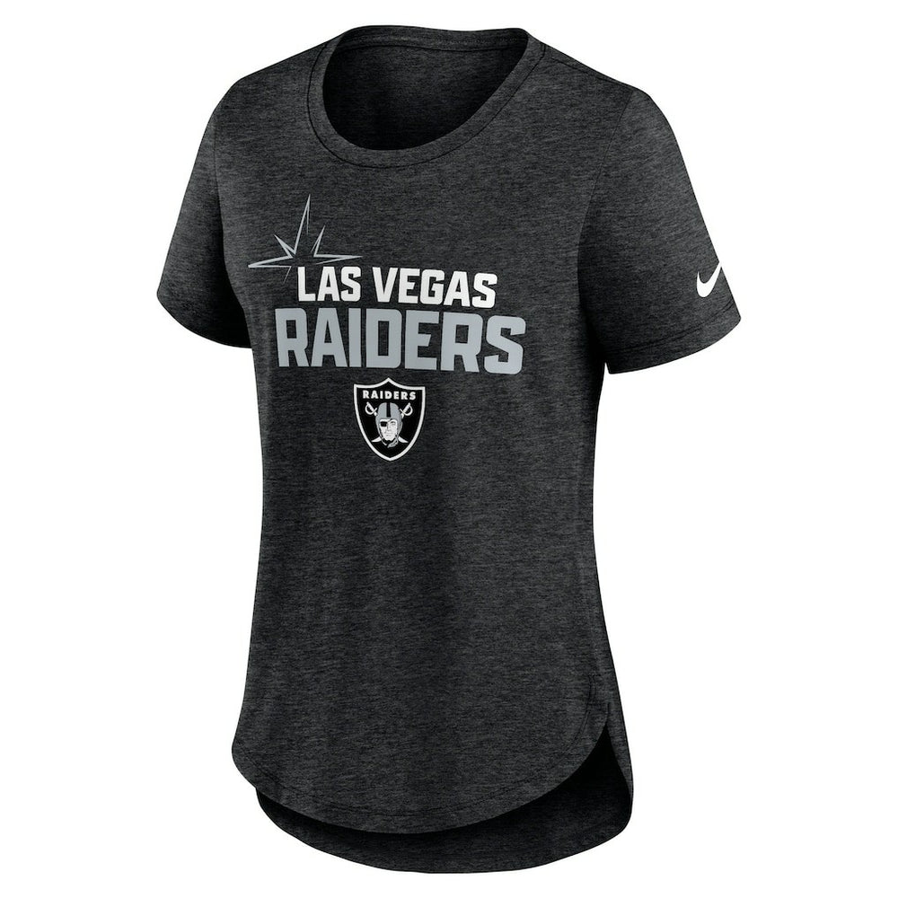 Las Vegas Raiders Women's Local Fashion Tri-Blend T-Shirt - Heather Black | Nike discount