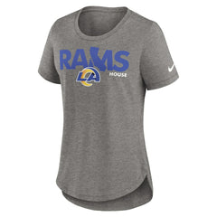 Los Angeles Rams Women's Local Fashion Tri-Blend T-Shirt - Heather Charcoal | Nike online