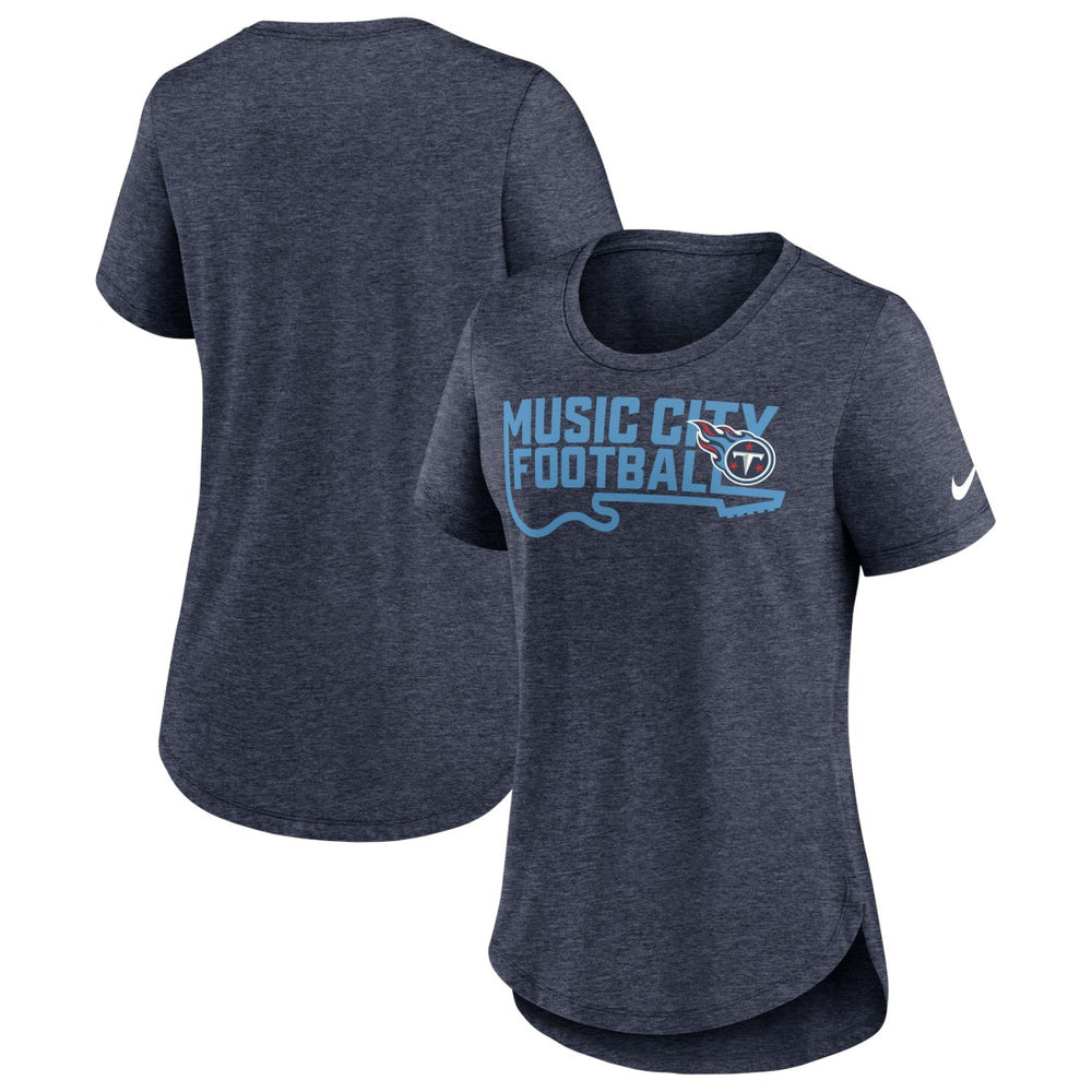 Tennessee Titans Women's Local Fashion Tri-Blend T-Shirt - Heather Navy | Nike on sale