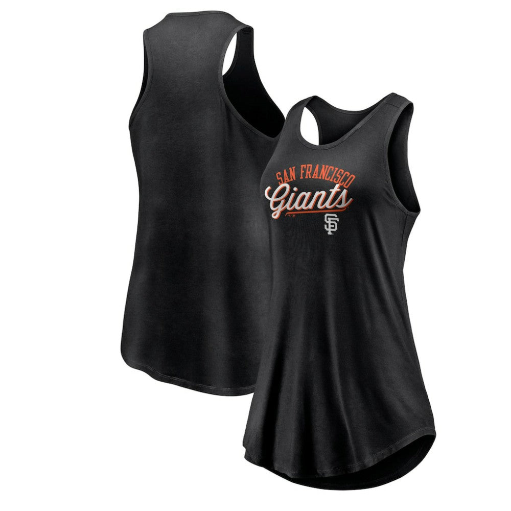 San Francisco Giants Women's Simplicity Swing Racerback Scoop Neck Tank Top - Black
