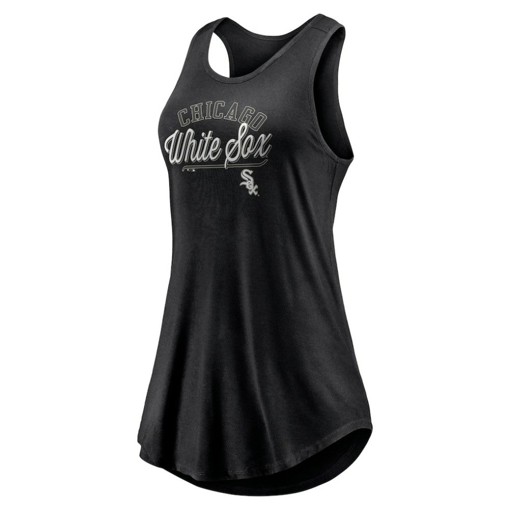 Chicago White Sox Women's Simplicity Swing Racerback Scoop Neck Tank Top - Black
