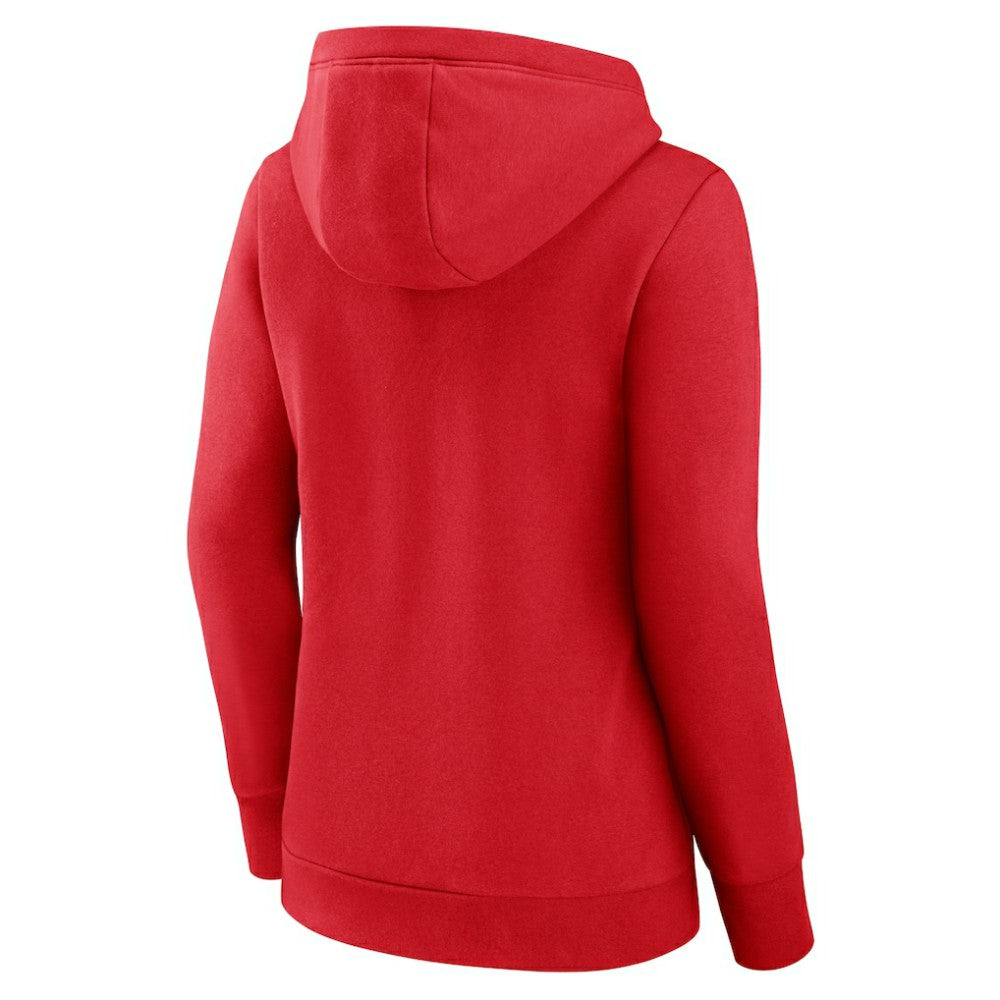 St. Louis Cardinals Women's Simplicity Crossover V-Neck Pullover Hoodie - Red