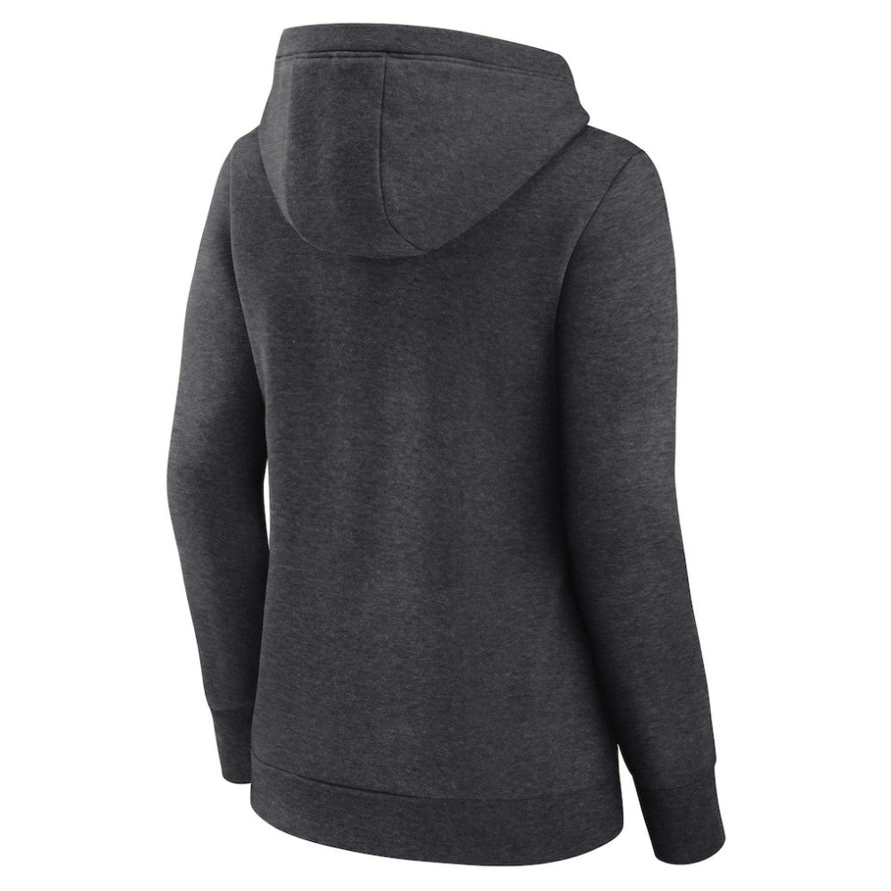 Chicago Cubs Women's Simplicity Crossover V-Neck Pullover Hoodie - Heather Charcoal