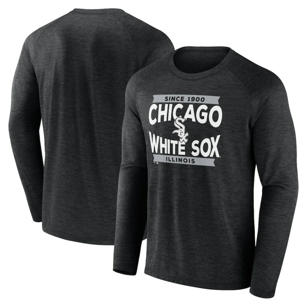 Chicago White Sox Heroic Play Raglan Long Sleeve T-Shirt - Black